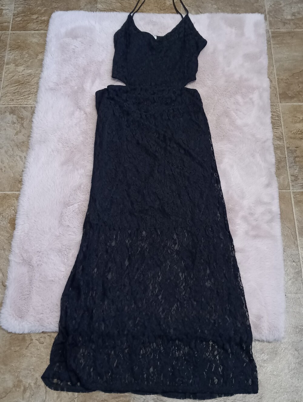 37 Hearts Maxi Lace Dress With Side Cut Outs